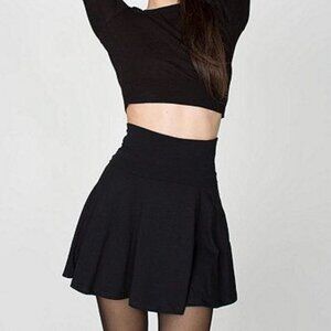 American Apparel Black Cotton High Waist Skirt